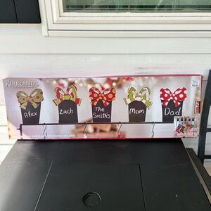 Kirkland Holiday Chalkboard Stocking Holder - Black with Red & Green Accents